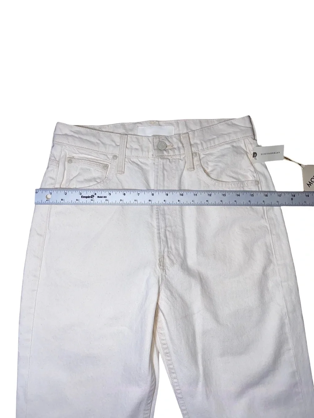 MOTHER Superior The Scooter Skimp High Rise Flare Jeans Natural Selection White